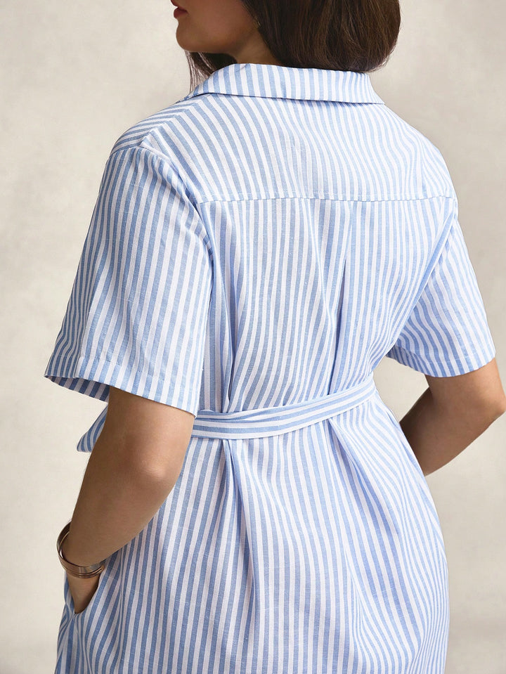 Rochie tip cămașă Shein Curve+, mix culori