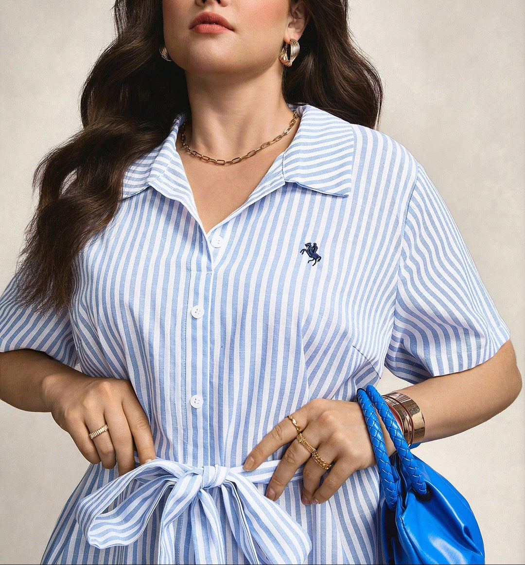 Rochie tip cămașă Shein Curve+, mix culori