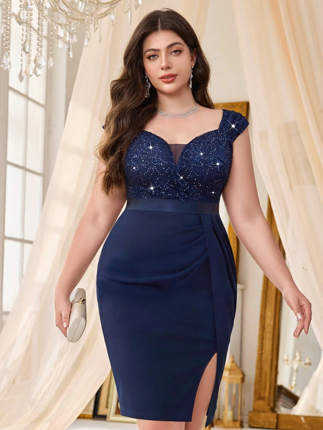 Rochie midi SHEIN, albastru