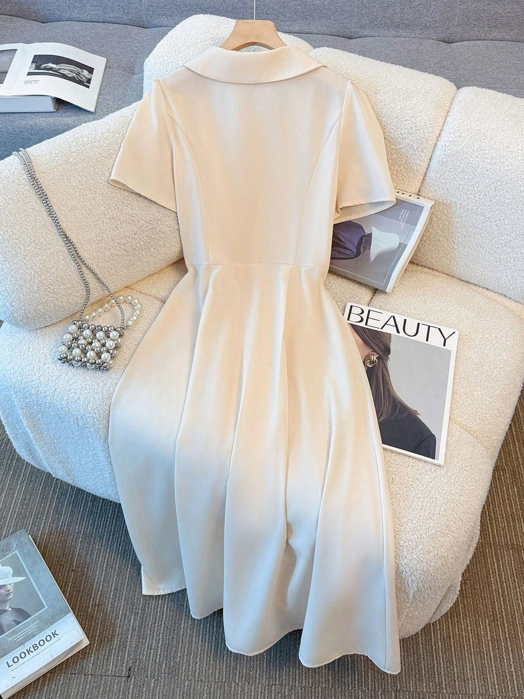 Rochie maxi SHEIN, crem