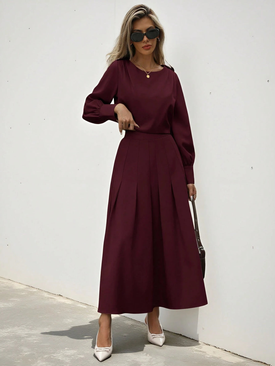 Rochie maxi SHEIN, vișiniu