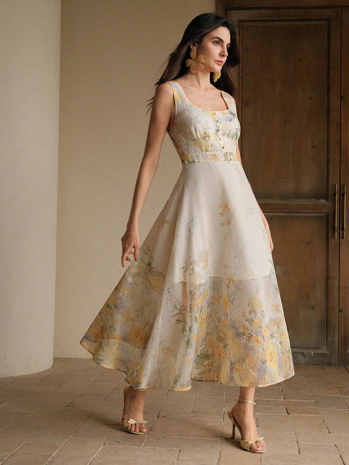 Rochie midi SHEIN, galben