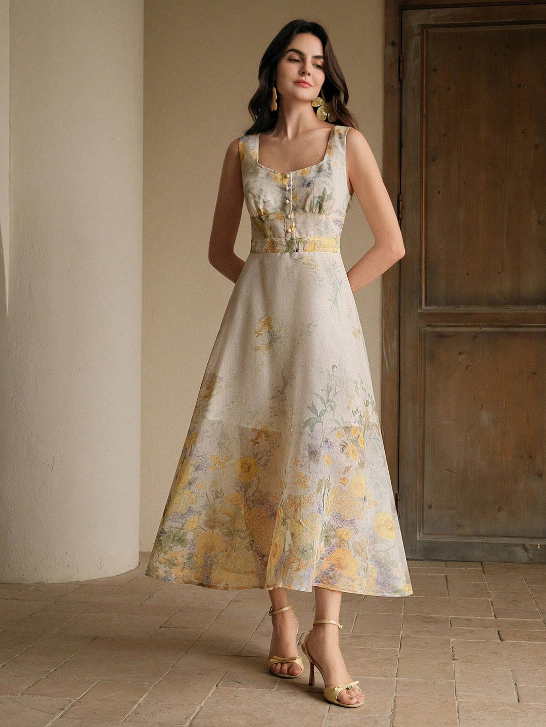 Rochie midi SHEIN, galben