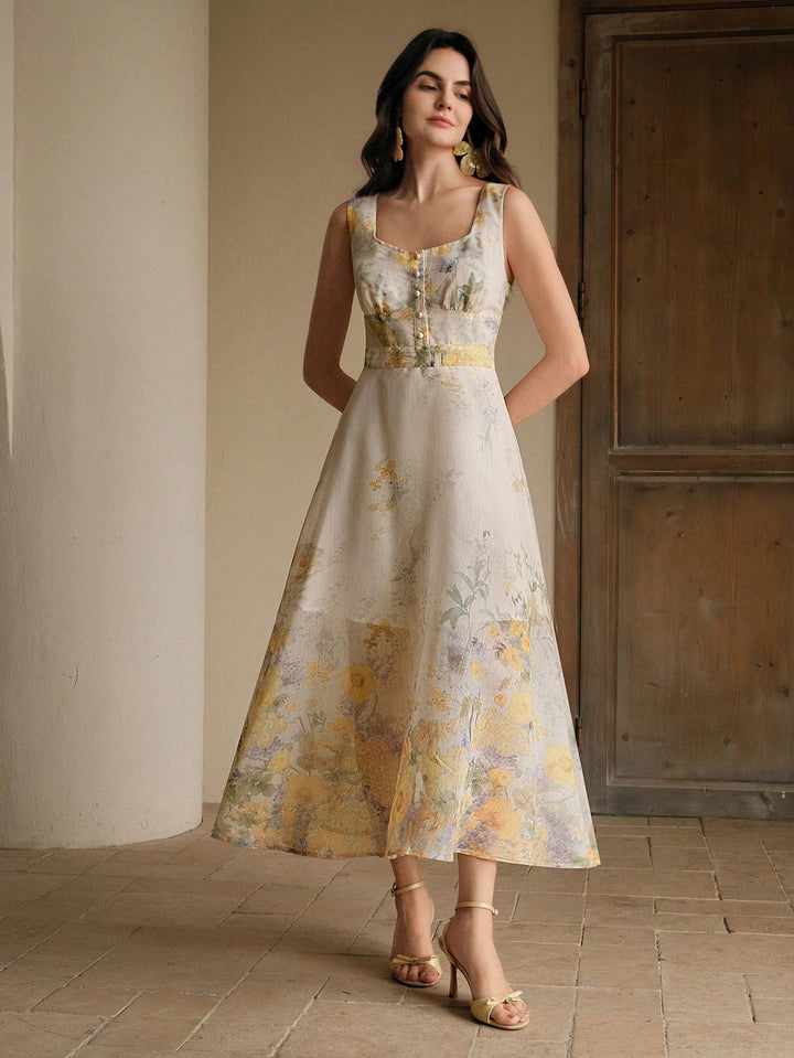 Rochie midi SHEIN, galben