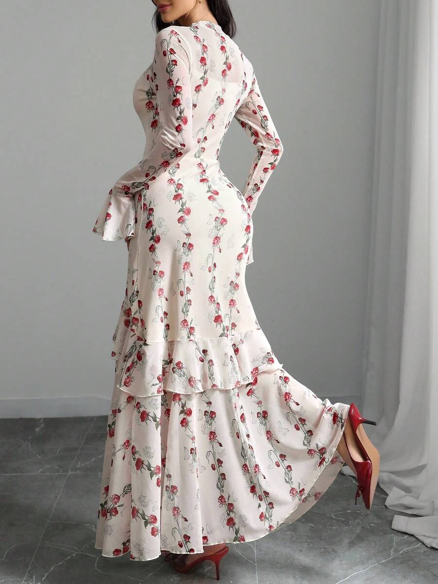 Rochie maxi SHEIN, crem