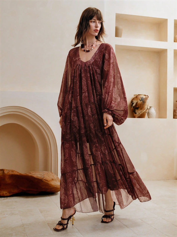 Rochie maxi SHEIN, vișiniu
