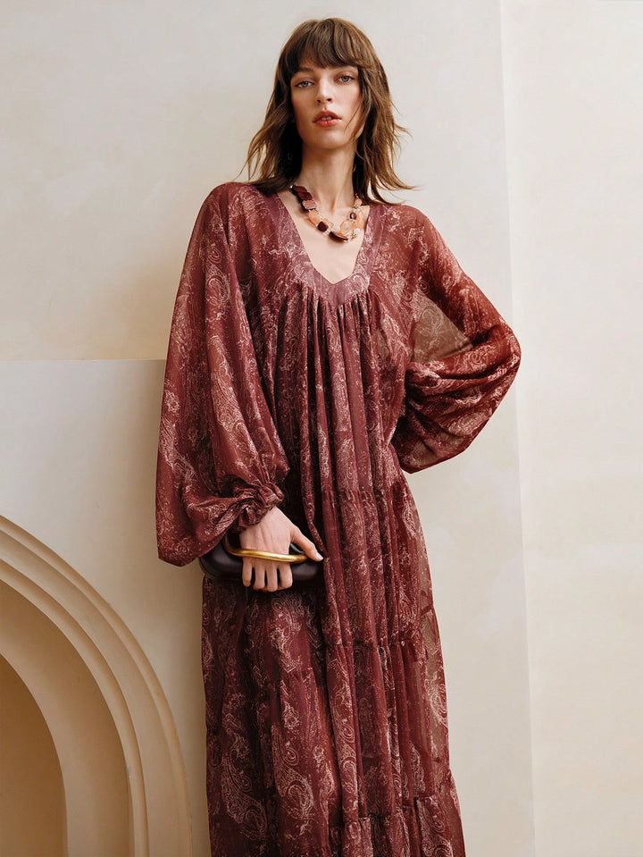 Rochie maxi SHEIN, vișiniu