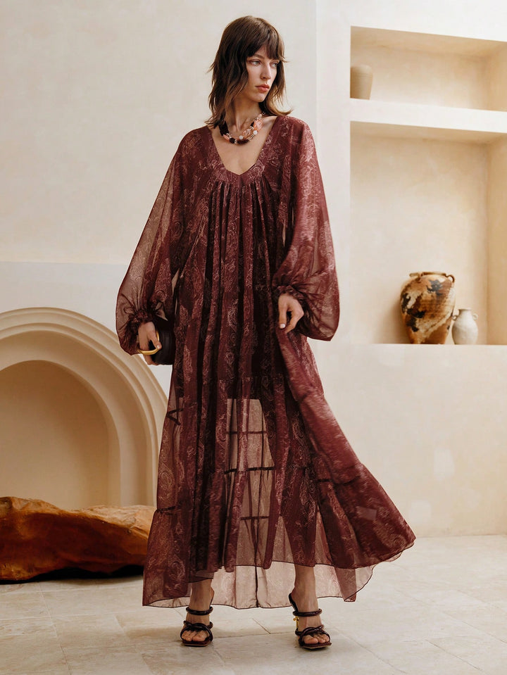 Rochie maxi SHEIN, vișiniu