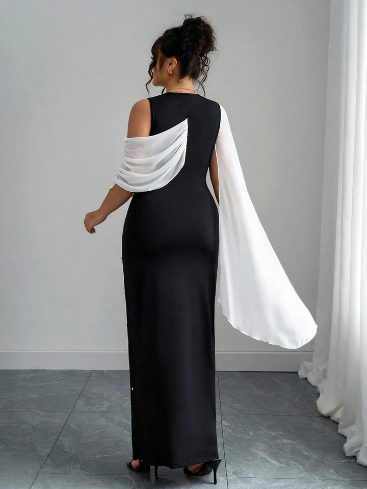 Shein Curve+ maxi ruha, fekete