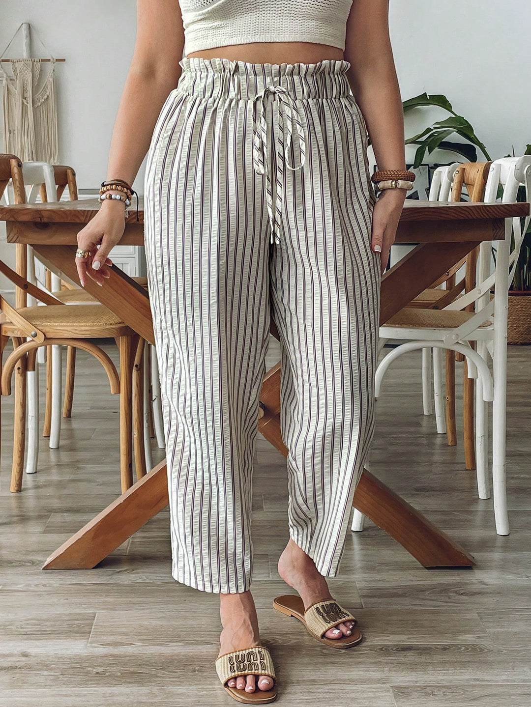 Pantaloni SHEIN, alb