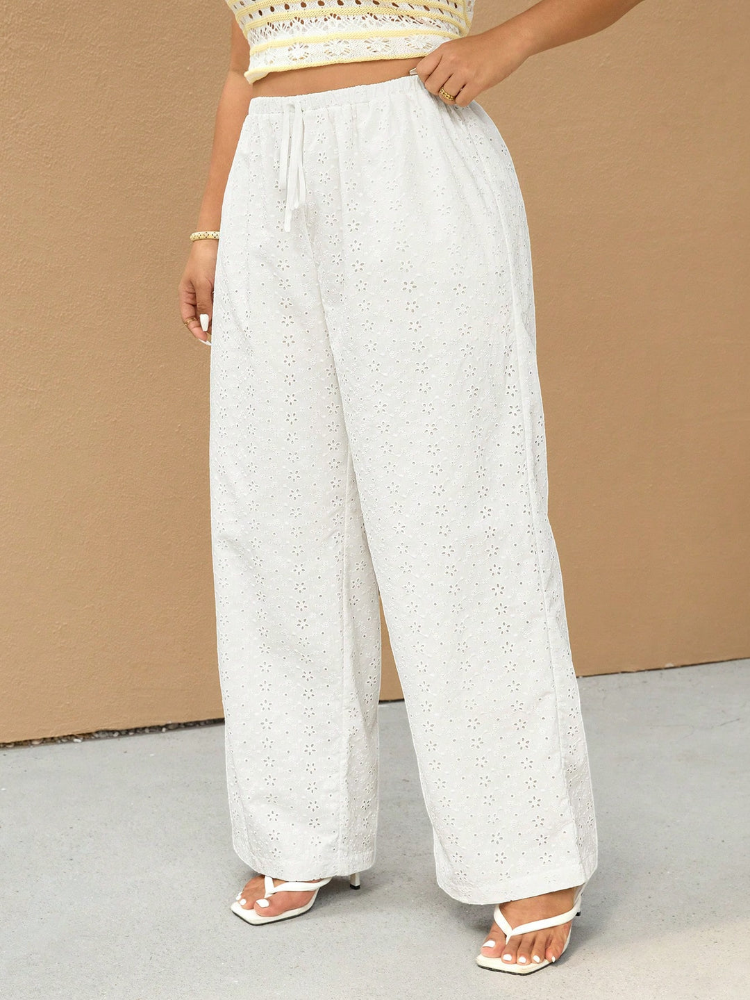 Pantaloni Shein, alb