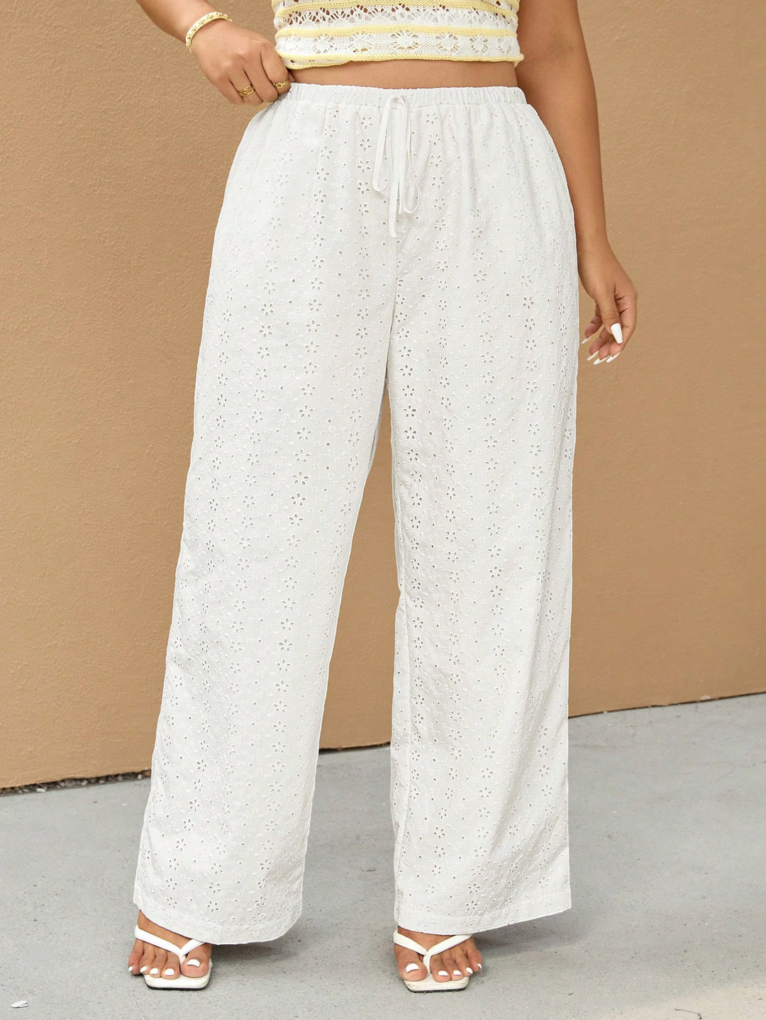 Pantaloni Shein, alb