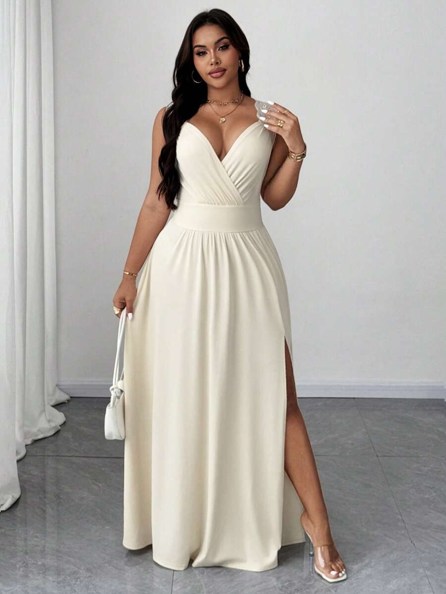 Rochie maxi SHEIN, crem