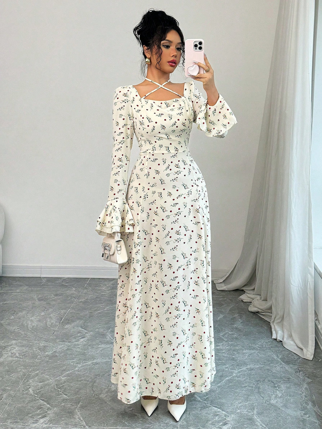Rochie maxi SHEIN, portocaliu