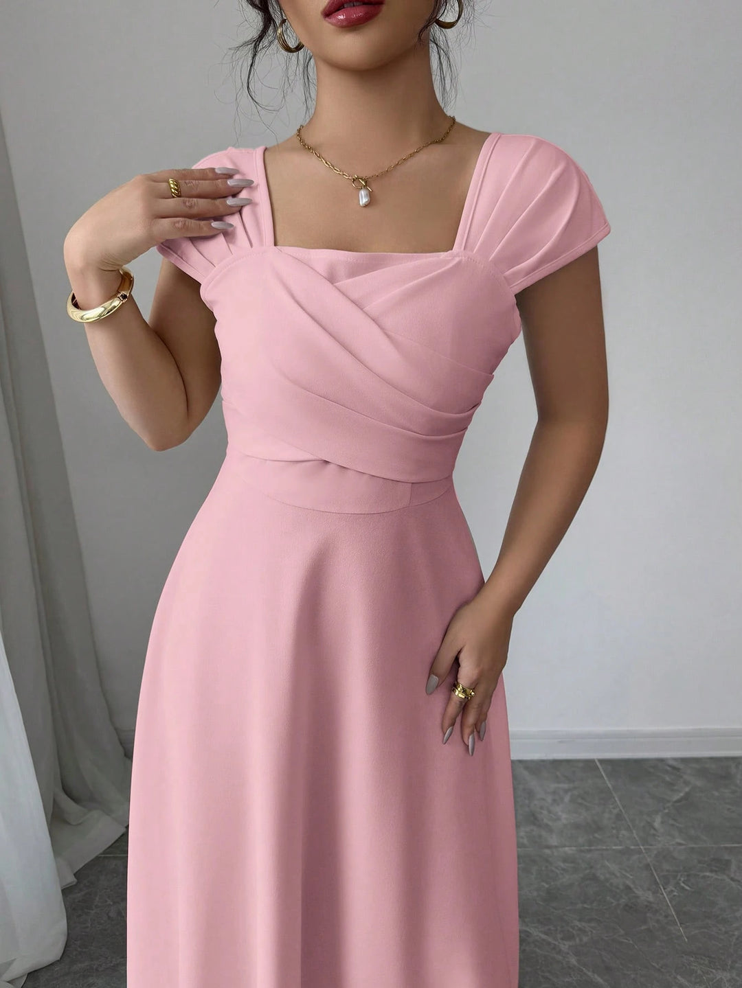 Rochie midi SHEIN, roz