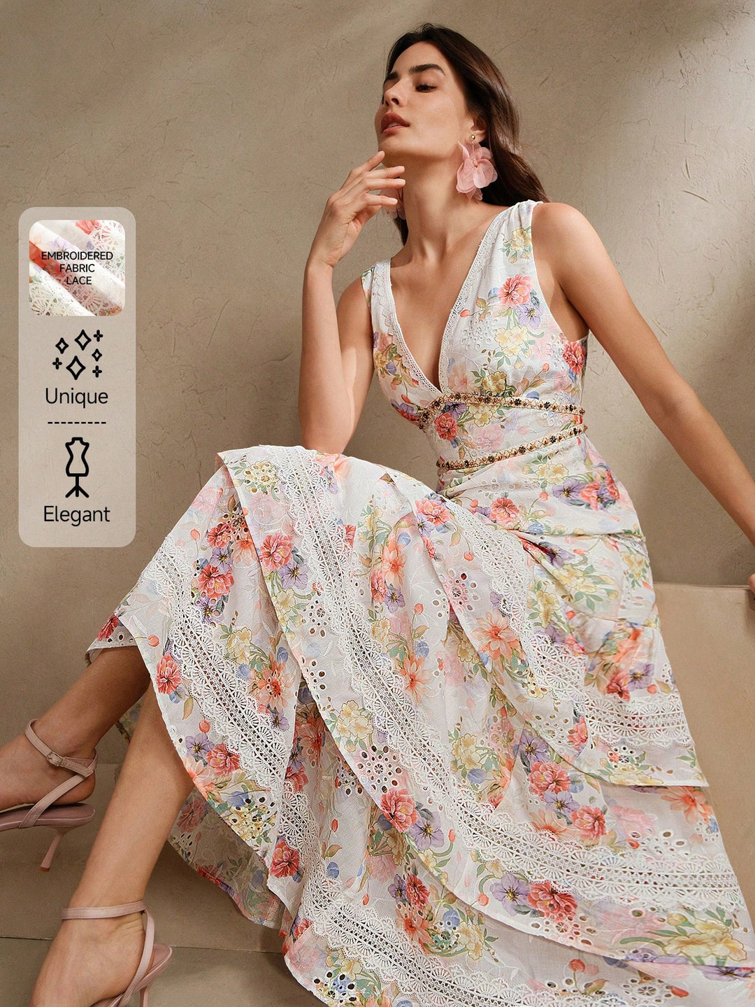 Rochie maxi SHEIN, roz