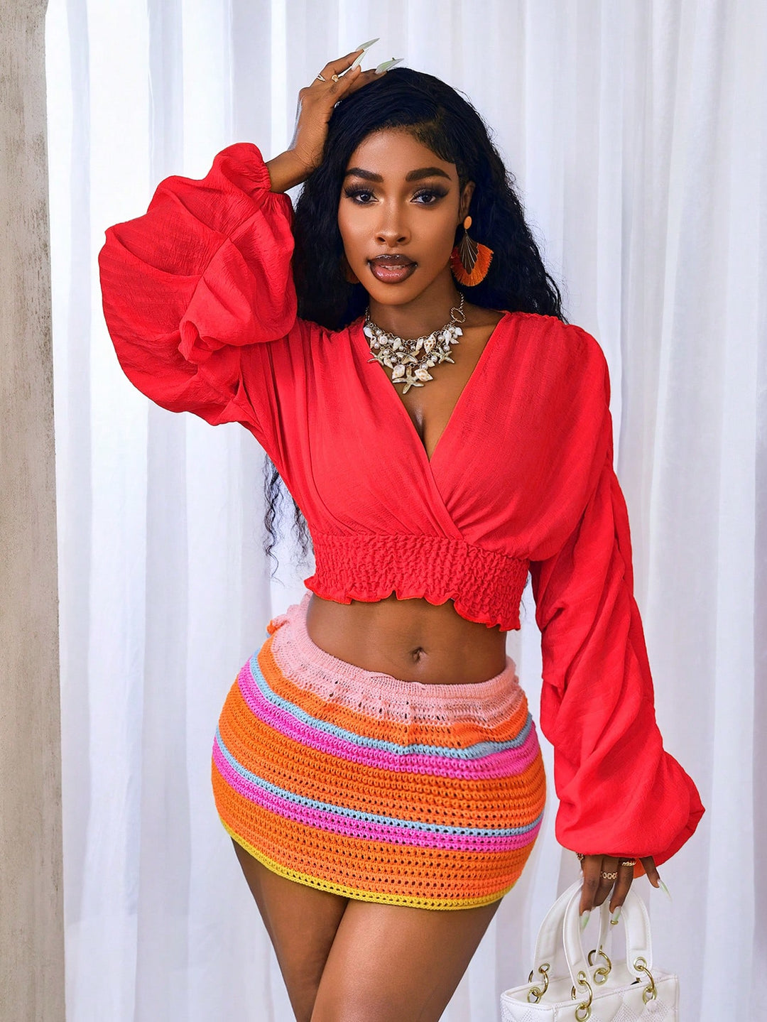 SHEIN piros crop top