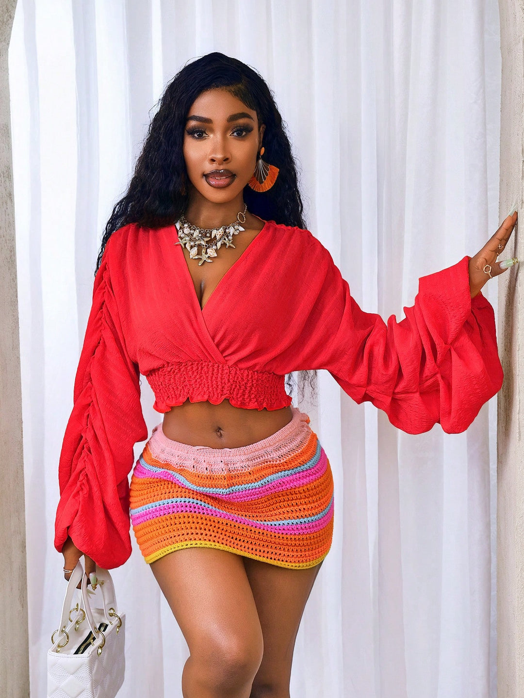 SHEIN piros crop top