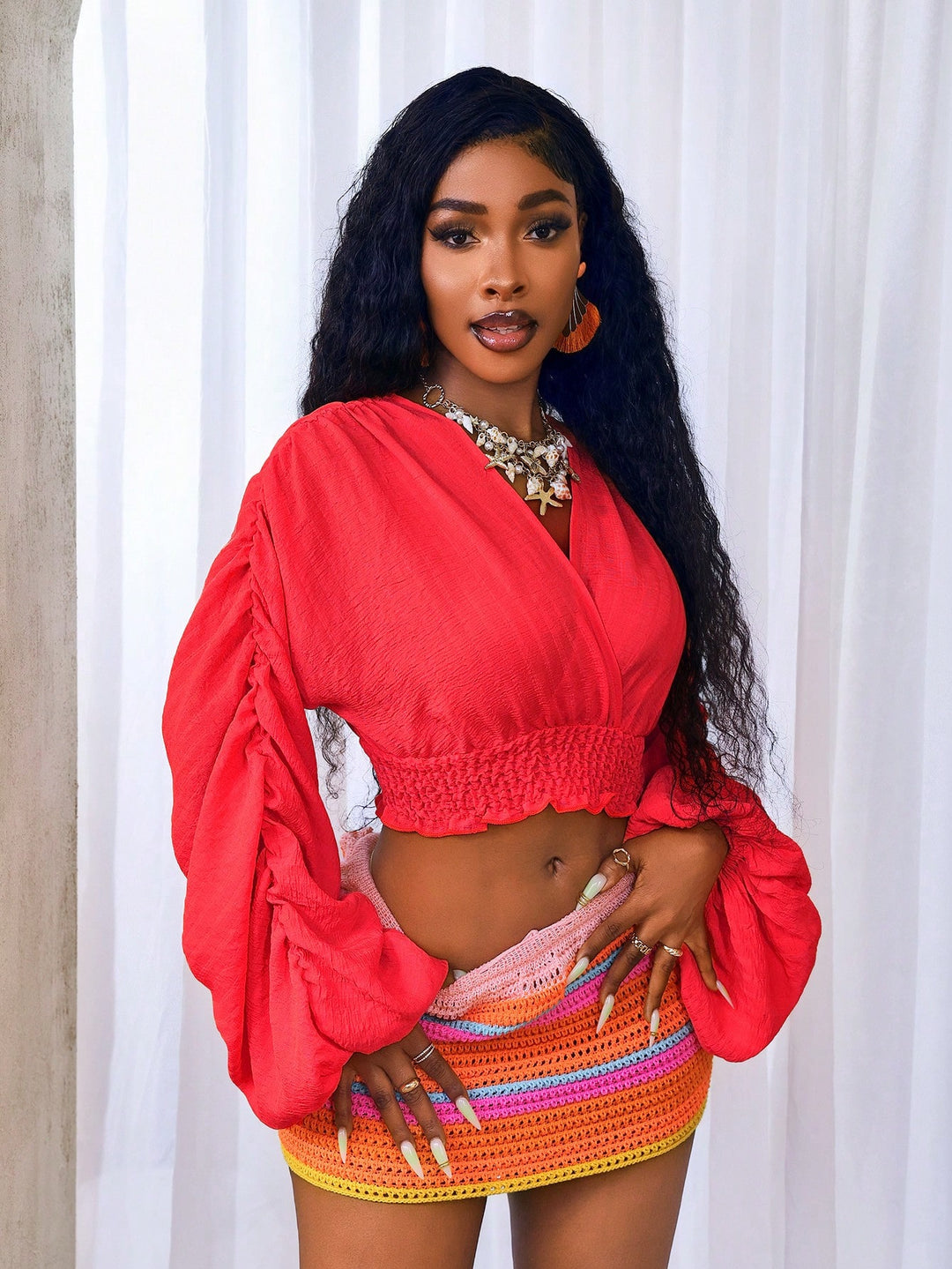 SHEIN piros crop top