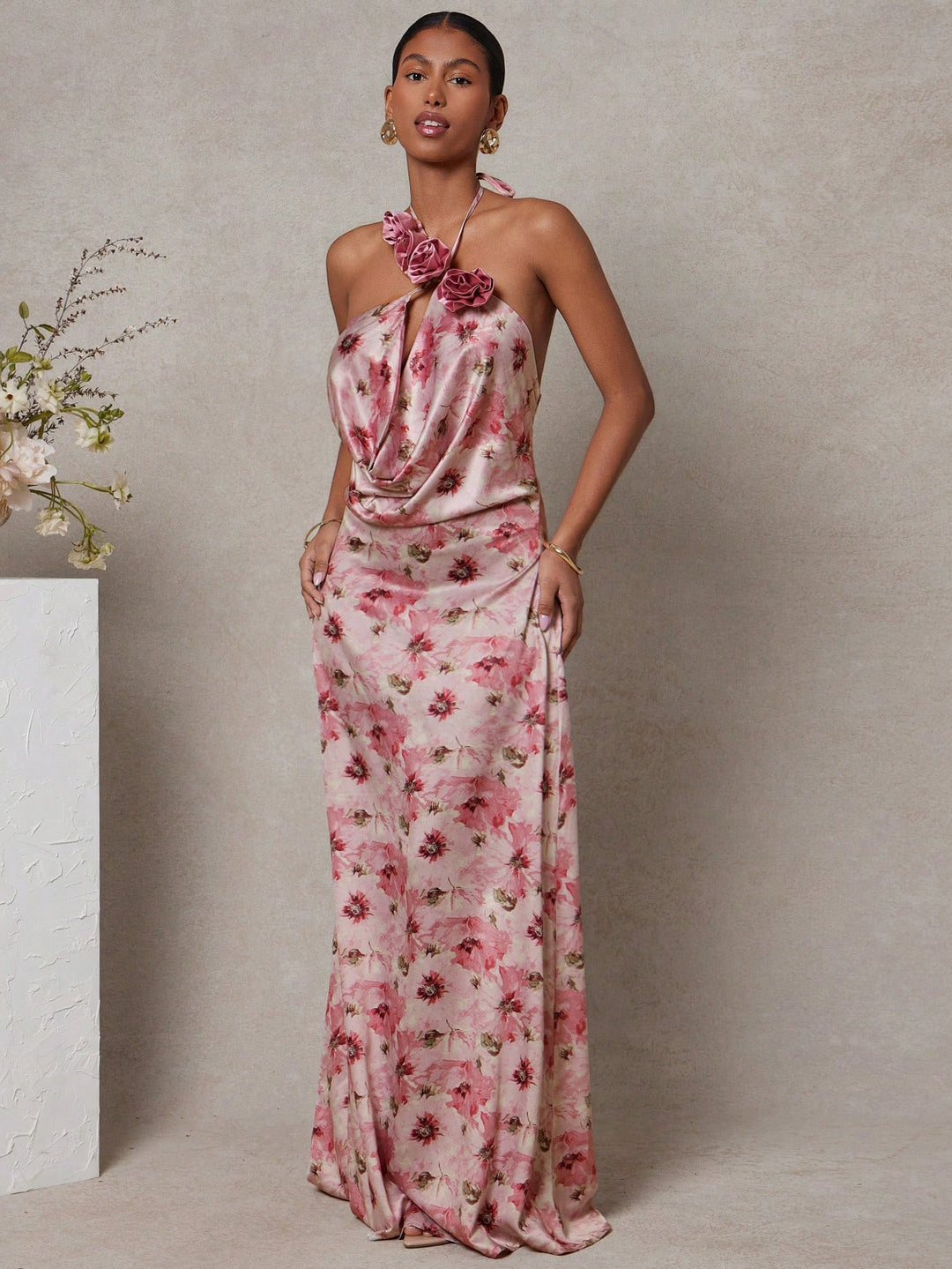 Rochie maxi SHEIN, roz