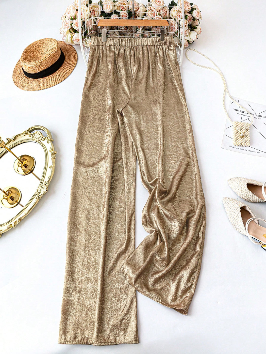 Pantaloni Shein, auriu