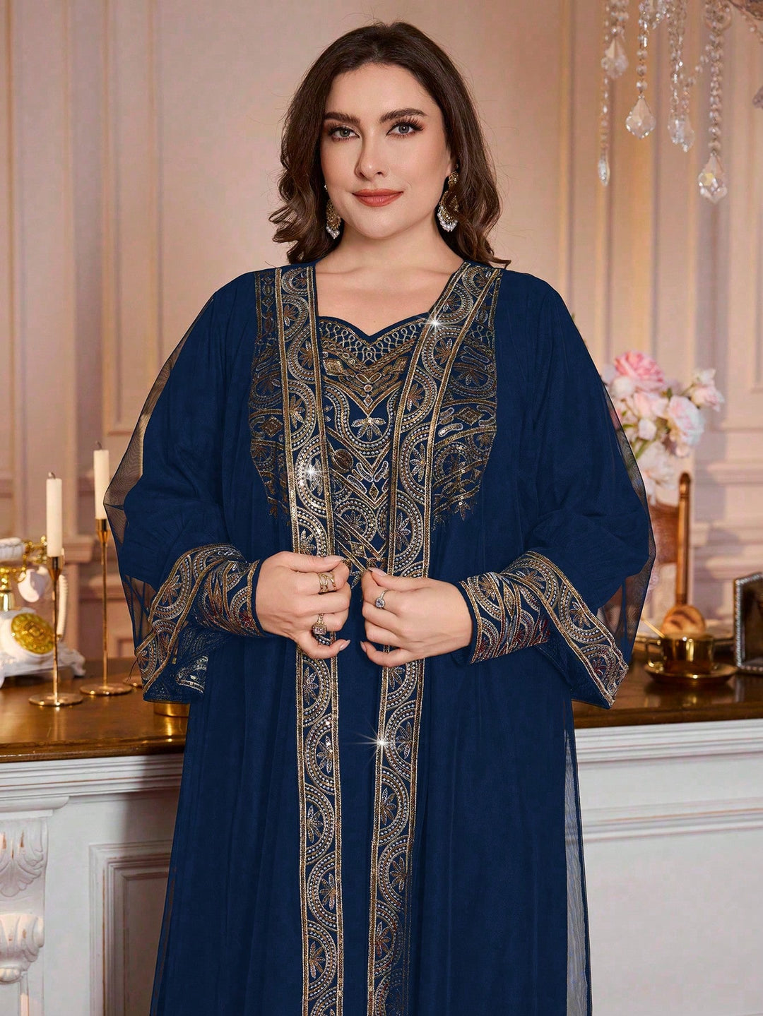 Set rochie și cardigan SHEIN, albastru