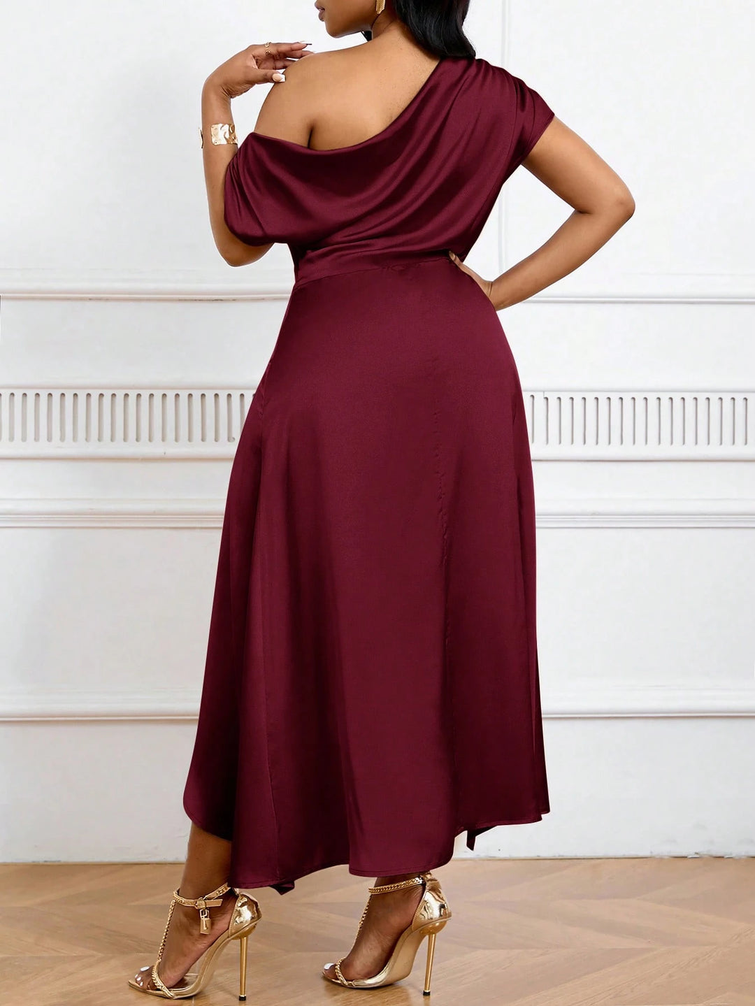 Rochie midi SHEIN, vișiniu