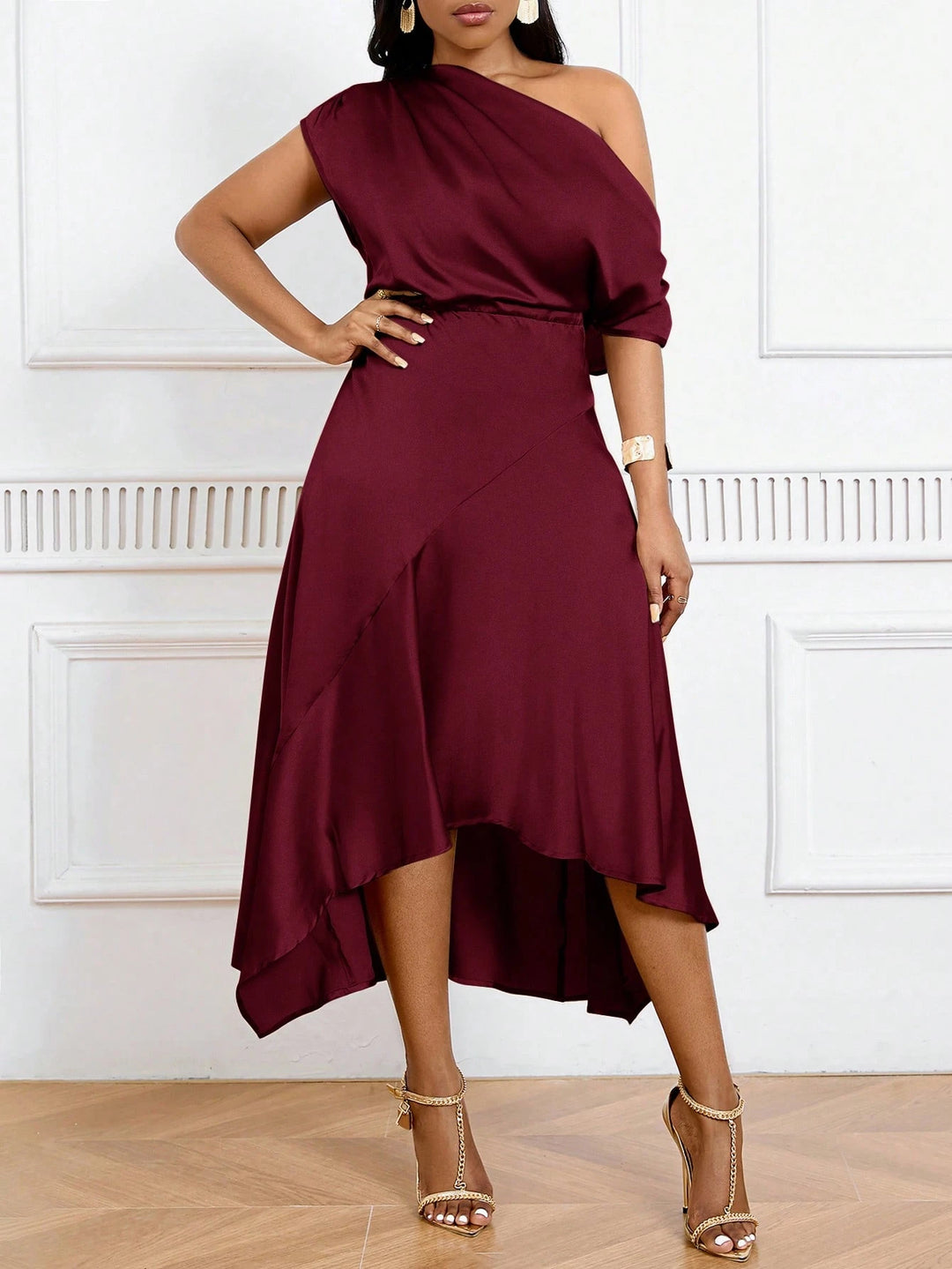 Rochie midi SHEIN, vișiniu
