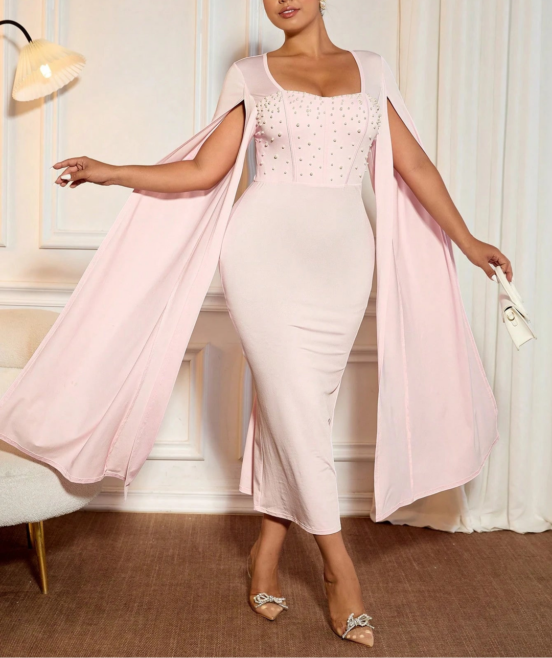 Rochie de ocazie Shein Curve+, roz