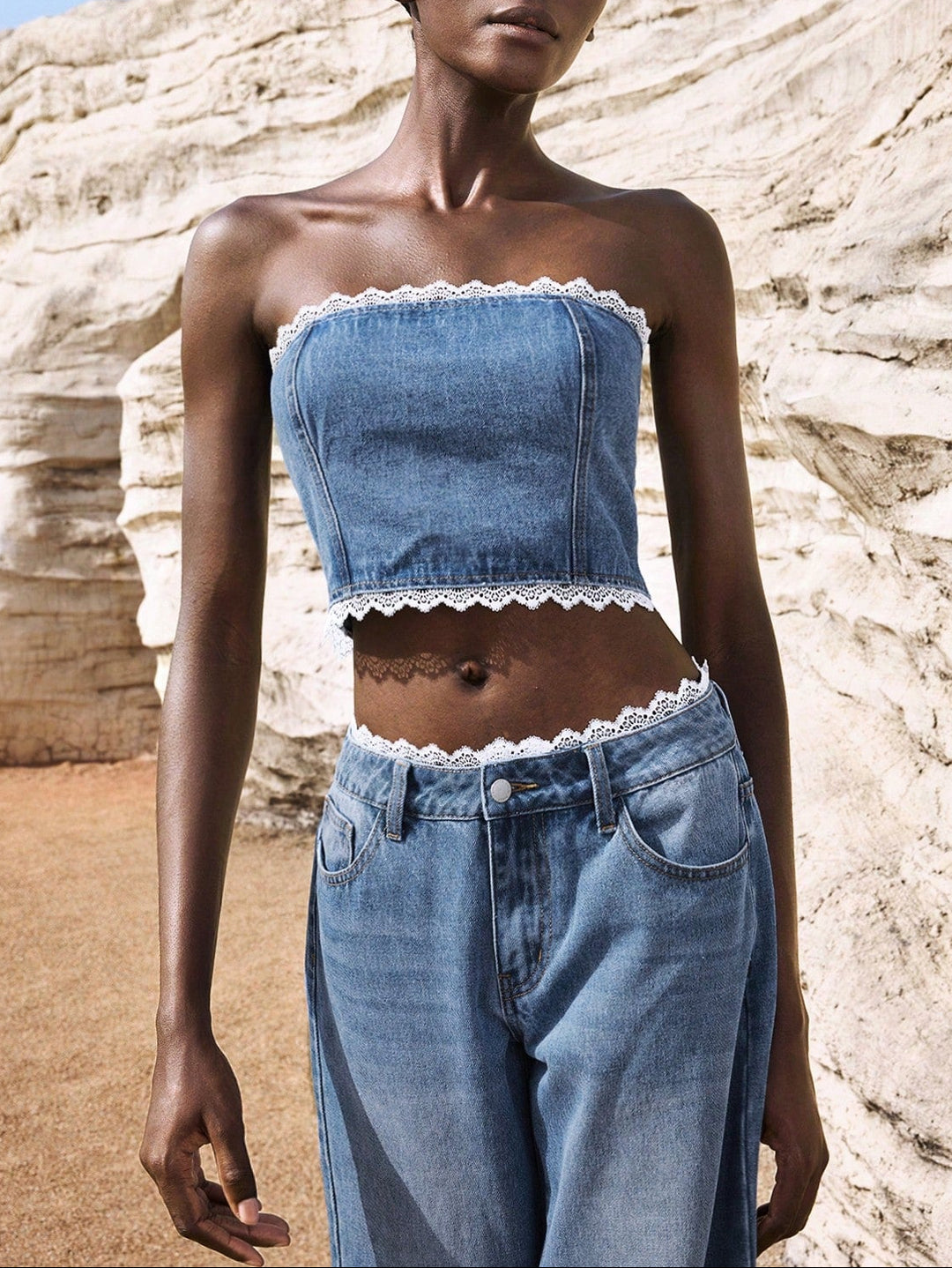 Top Shein, albastru