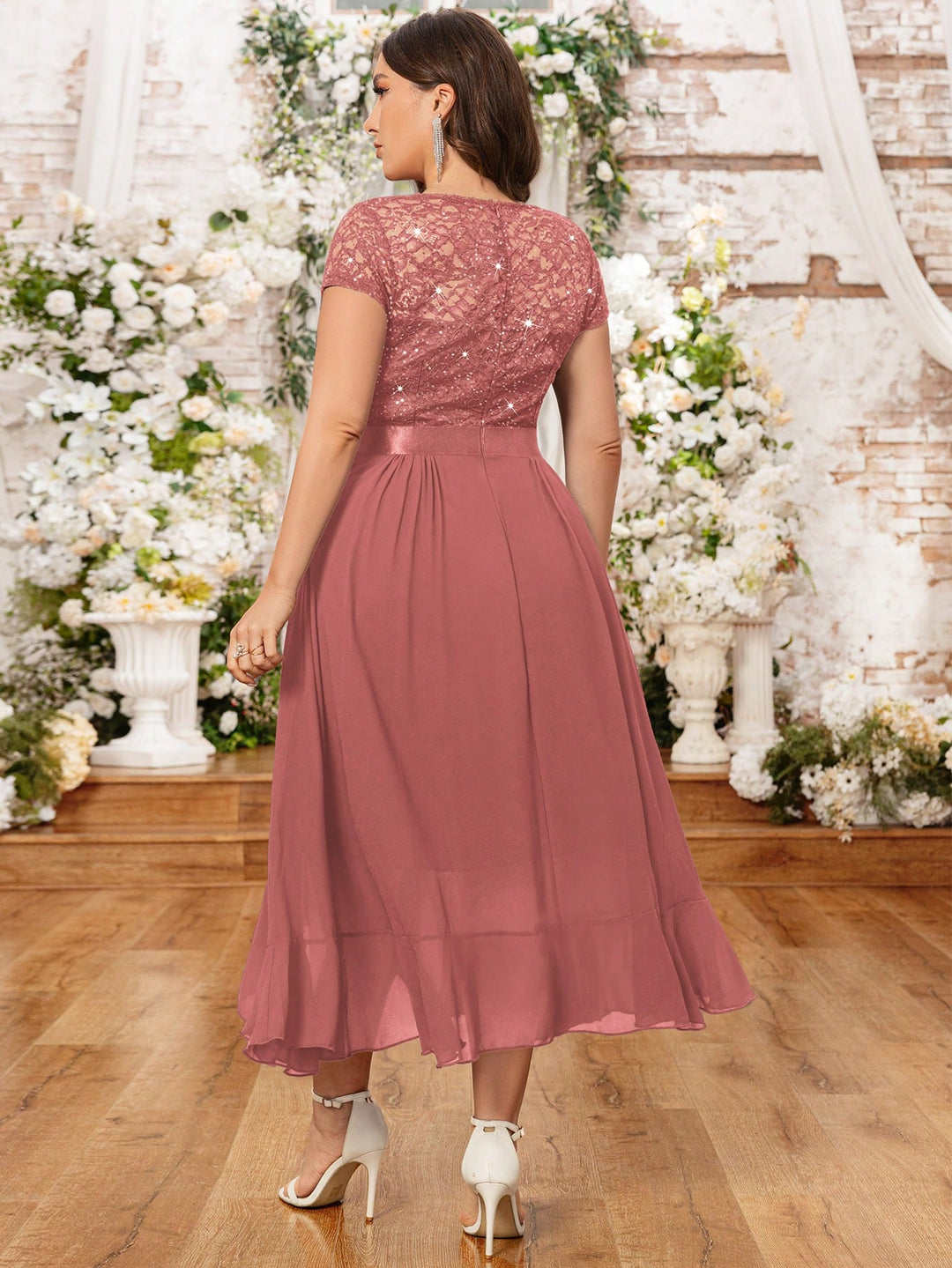 Rochie midi SHEIN, roz