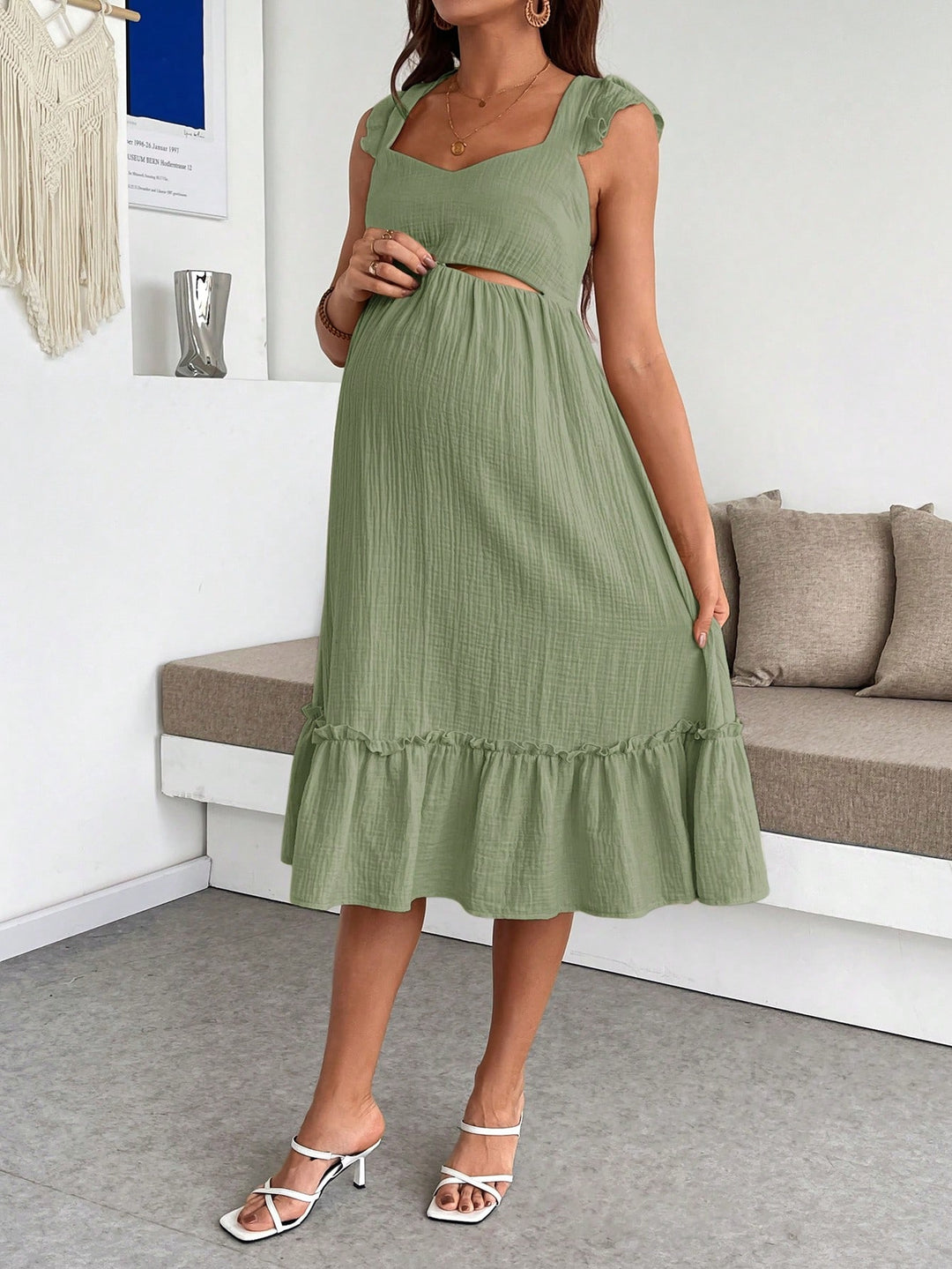Rochie midi SHEIN, verde