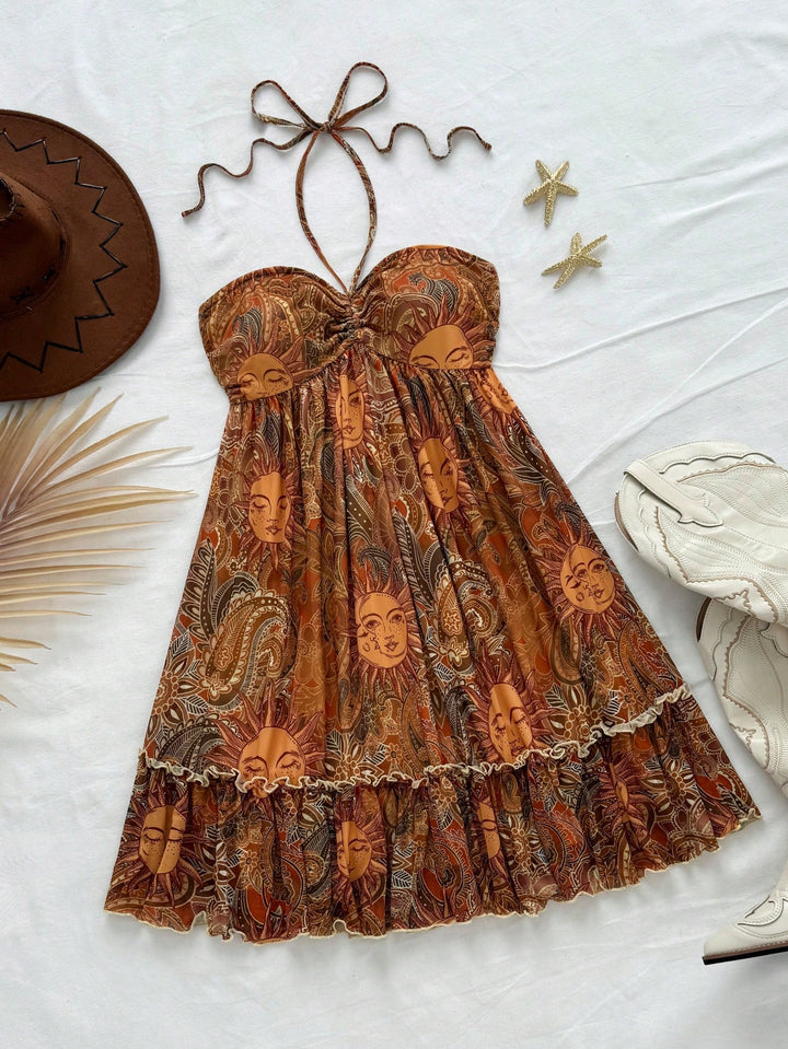 Rochie mini SHEIN, kaki