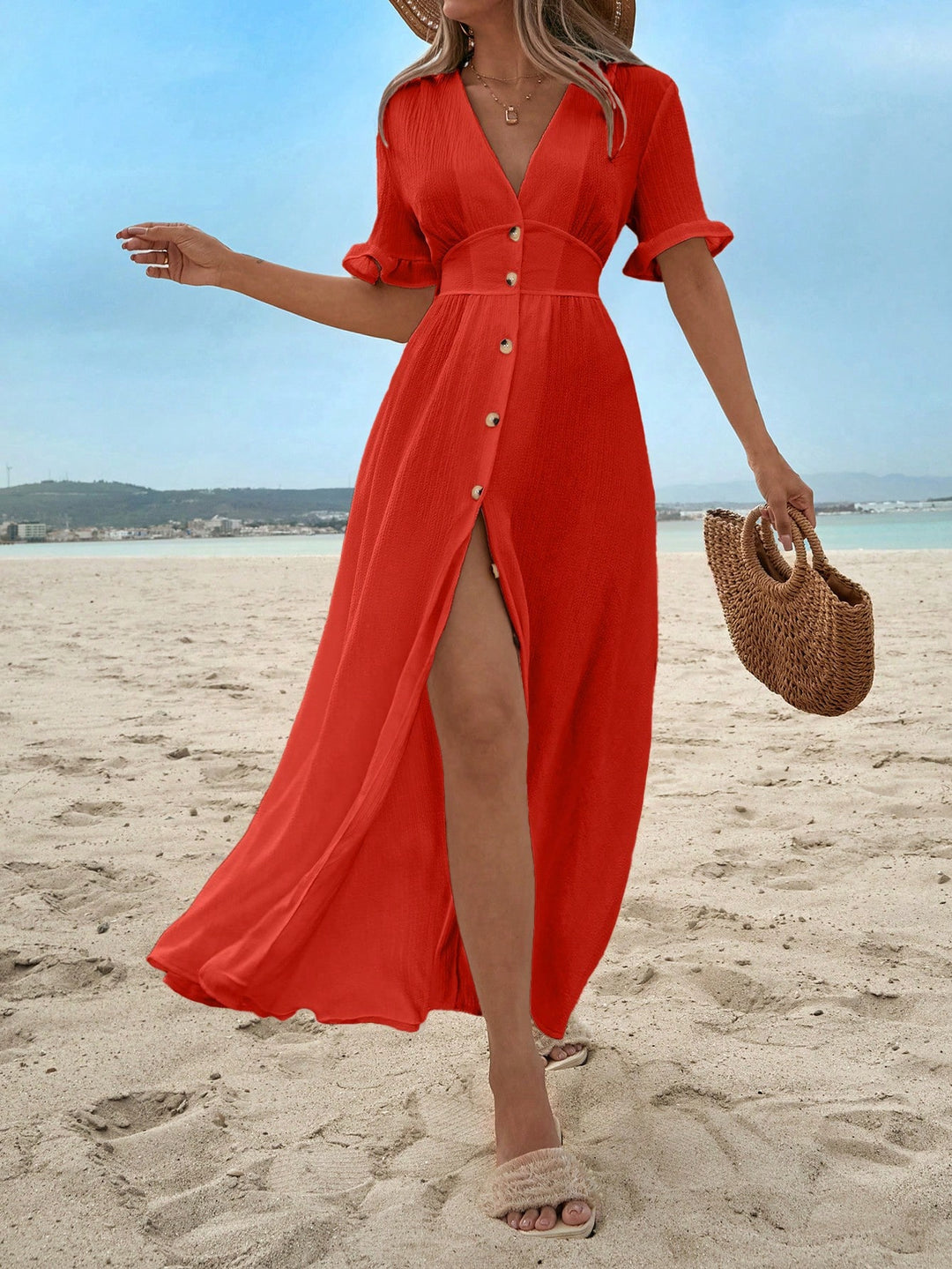 Rochie maxi SHEIN, portocaliu