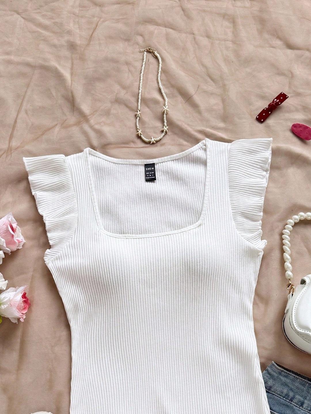 Top SHEIN, alb