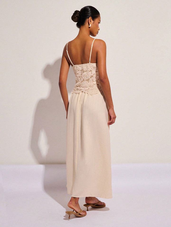 Rochie maxi SHEIN, crem