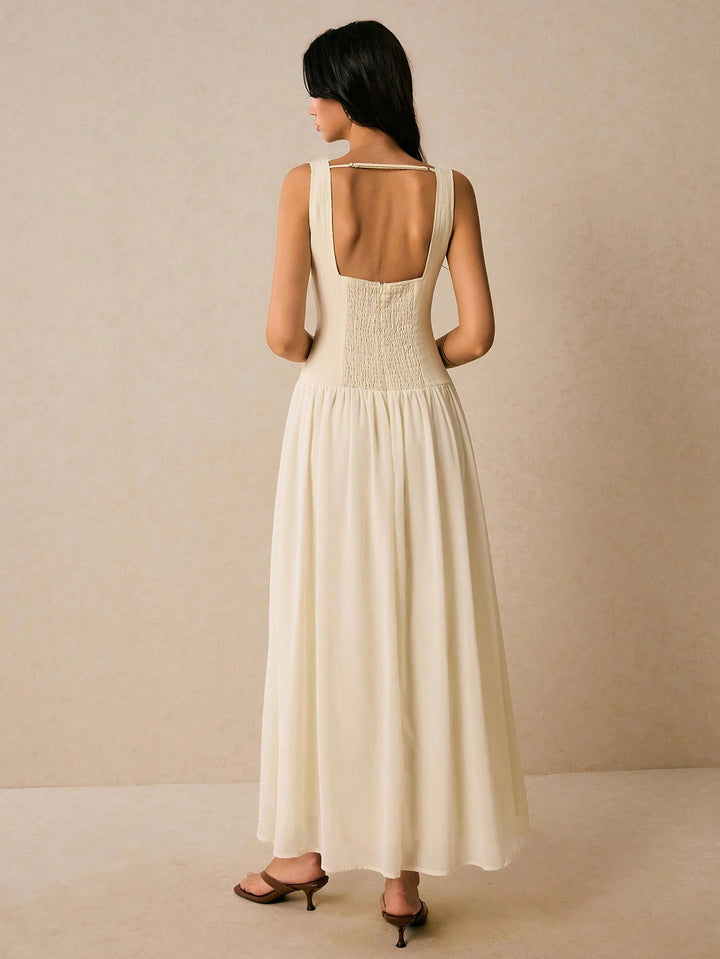SHEIN maxi ruha, krém