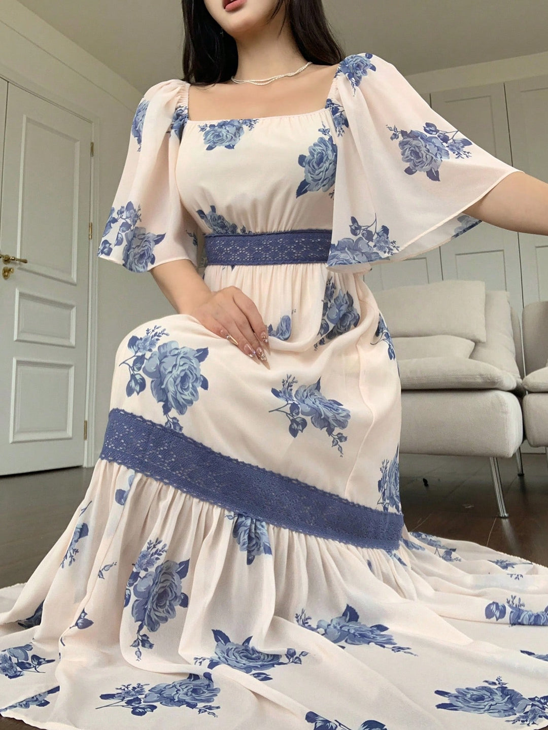 Rochie maxi SHEIN, alb