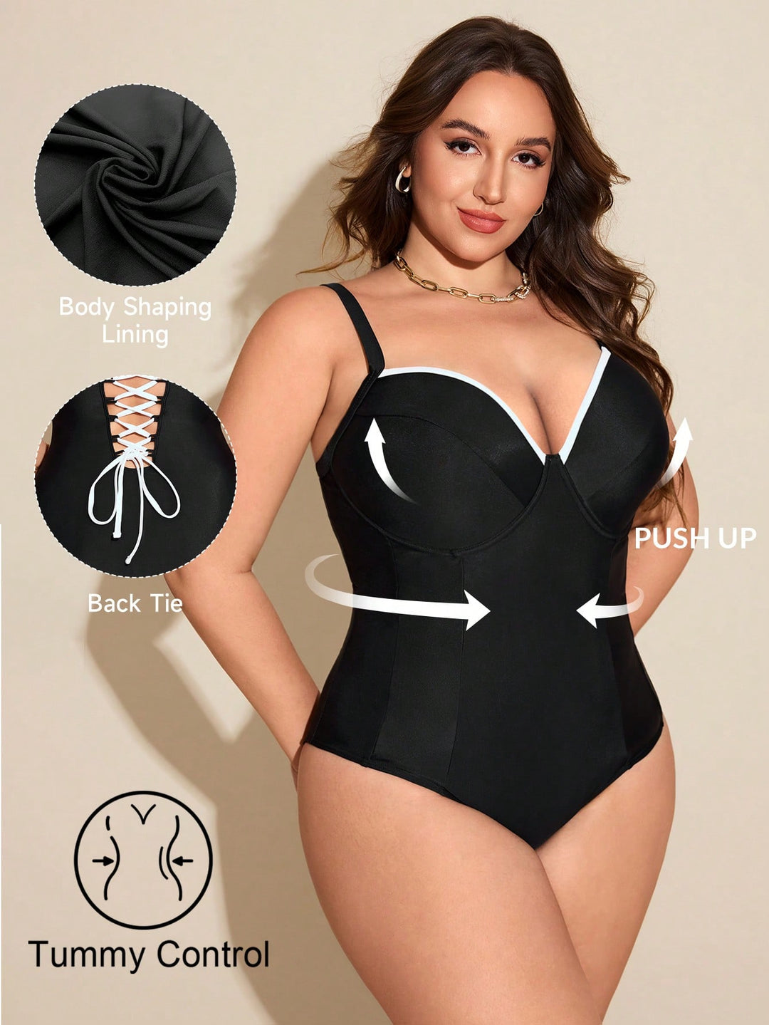 Costum de baie SHEIN, negru