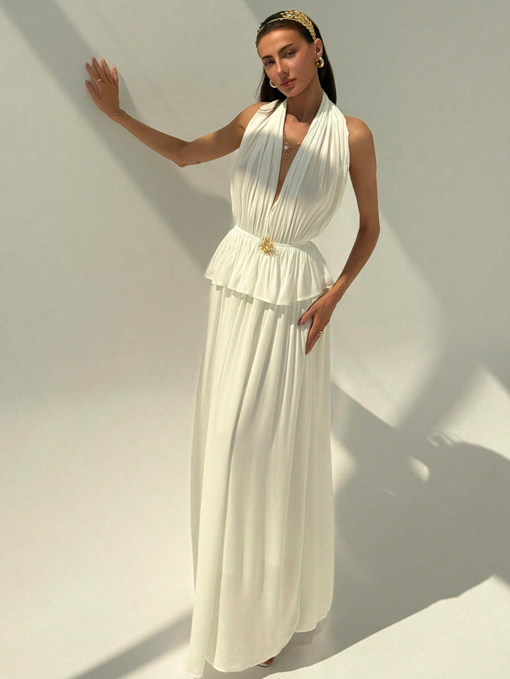 Rochie maxi SHEIN, alb