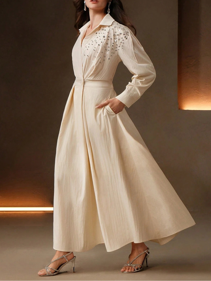 Rochie maxi Anewsta by Shein, crem
