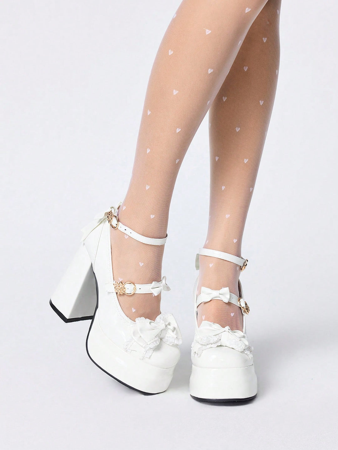 Pantofi cu toc SHEIN, alb