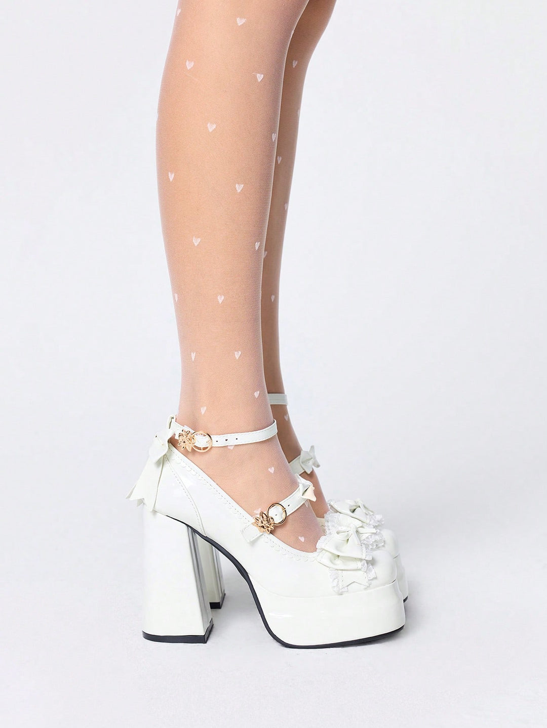 Pantofi cu toc SHEIN, alb