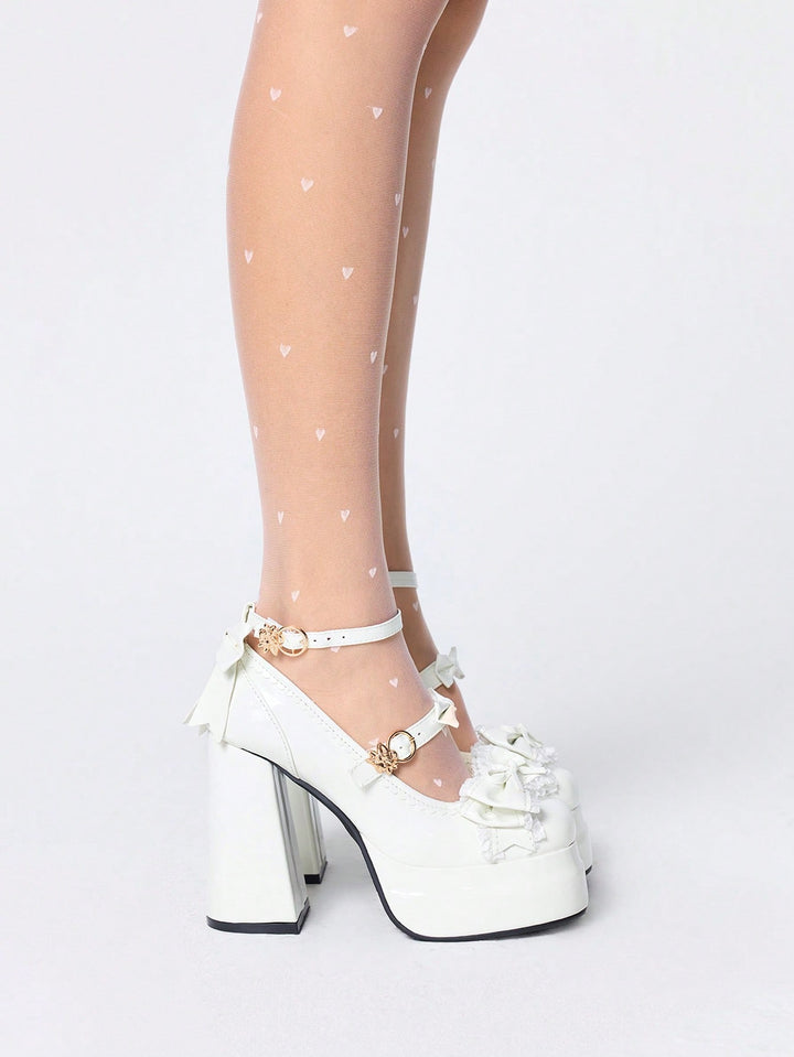 Pantofi cu toc SHEIN, alb