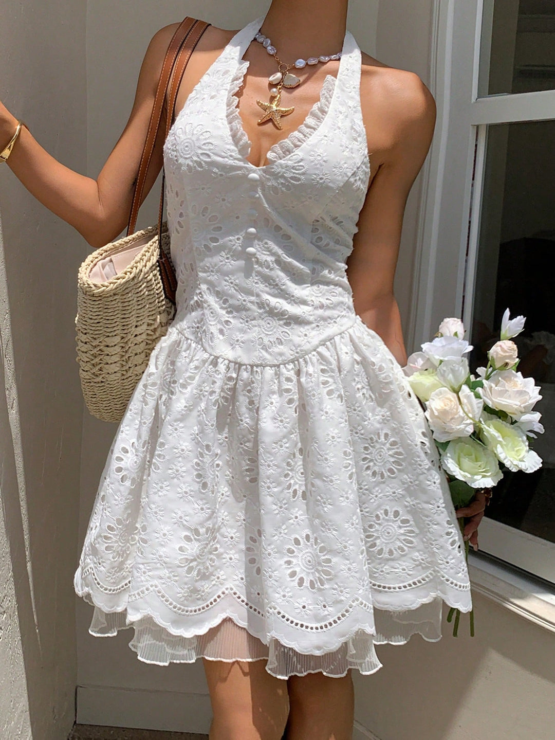 Rochie mini Shein, alb