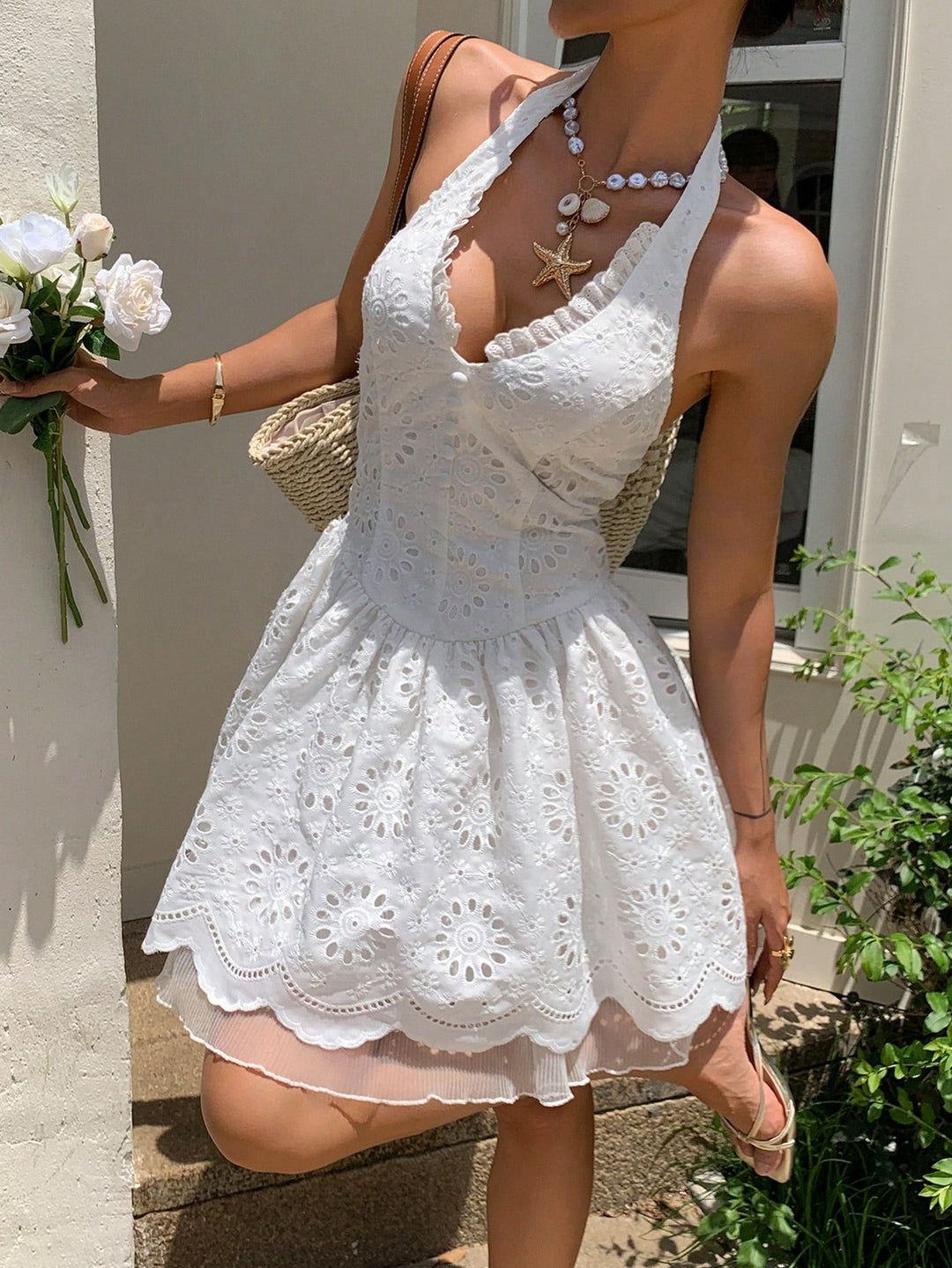 Rochie mini Shein, alb