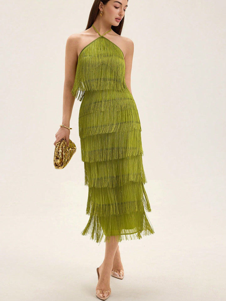 Rochie maxi SHEIN, verde