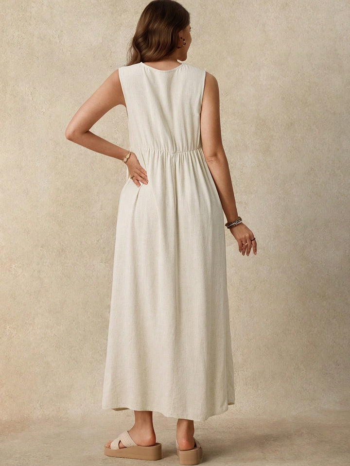 Rochie maxi SHEIN, crem