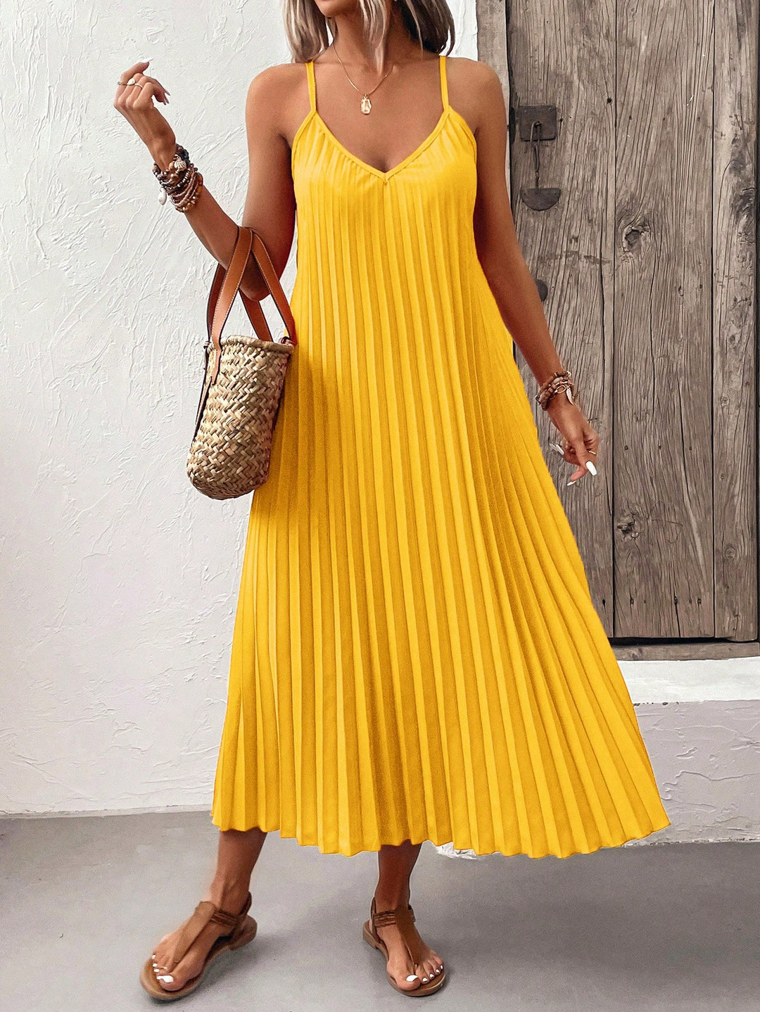 Rochie midi Shein, galben