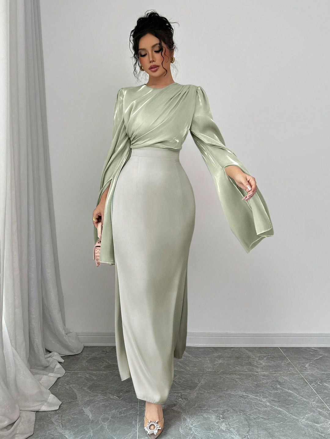 Rochie maxi SHEIN, verde